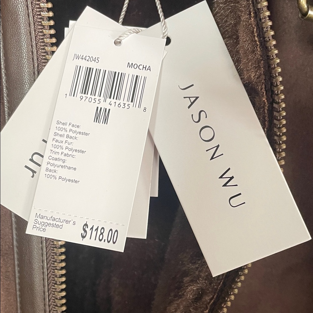 NWT - Jason Wu Dark Brown Shearling Jacket - Picture 5 of 11